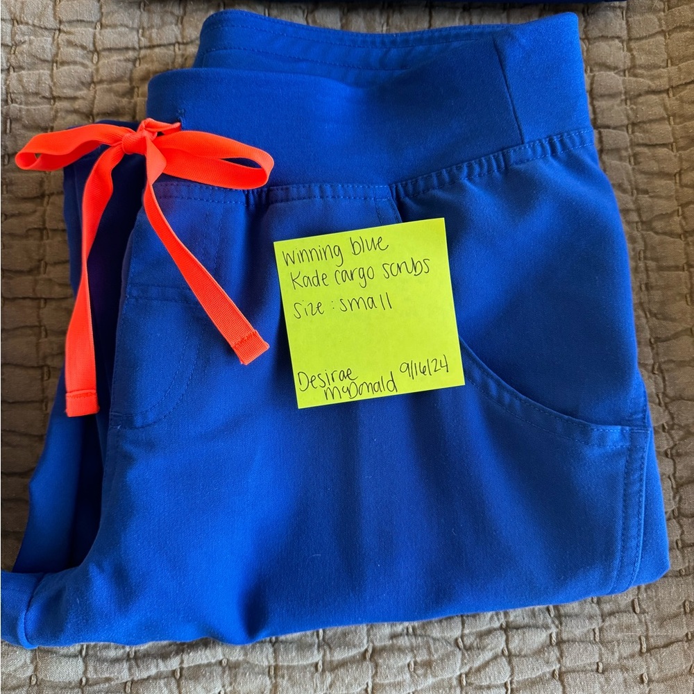 Figs Winning Blue Kade Cargo Scrub Bottoms